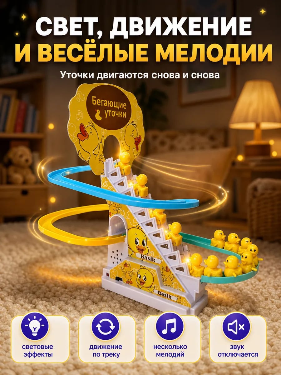 Бегающие уточки на лестнице антистресс для детей