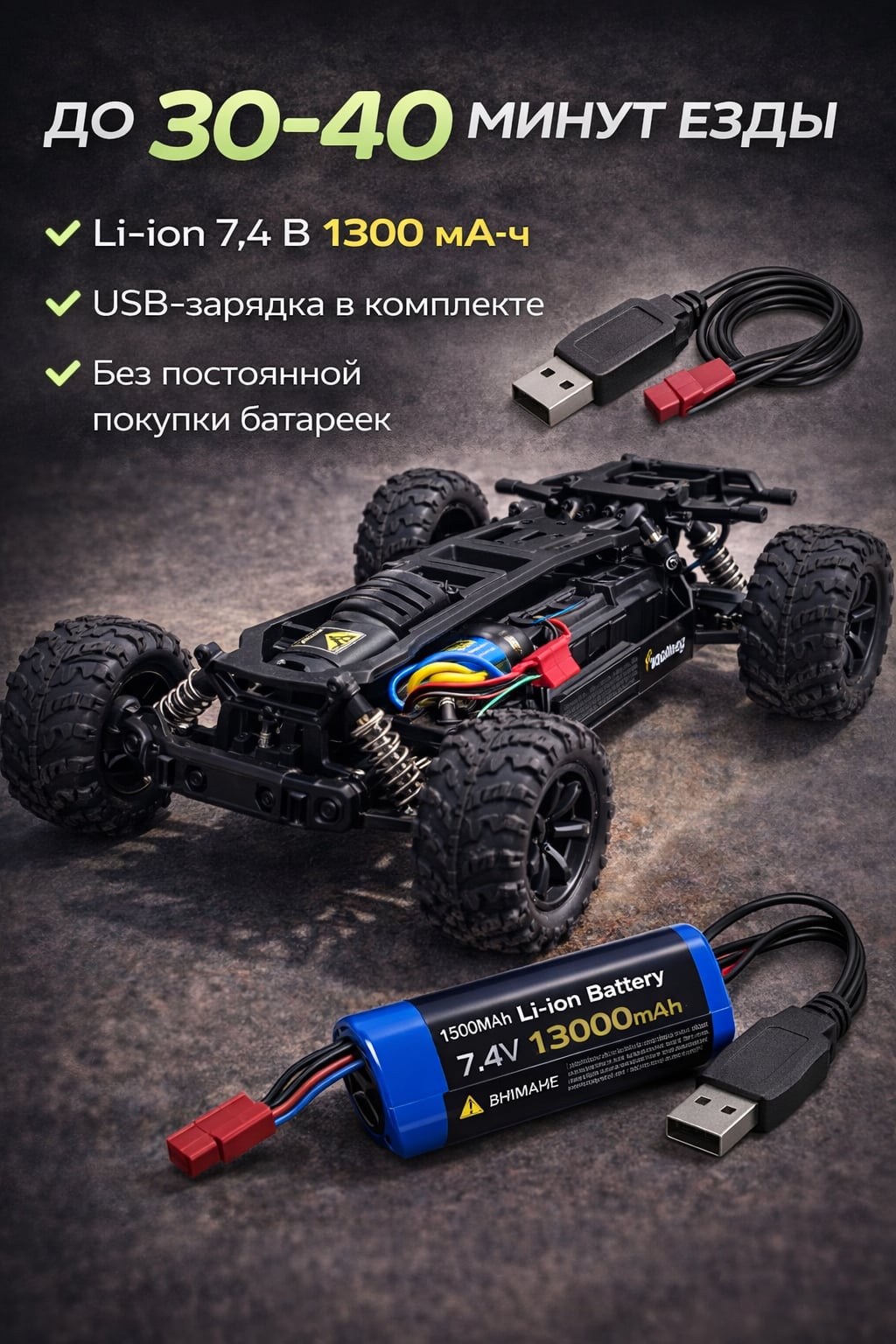 Машинка на радиоуправлении багги 4WD для мальчиков