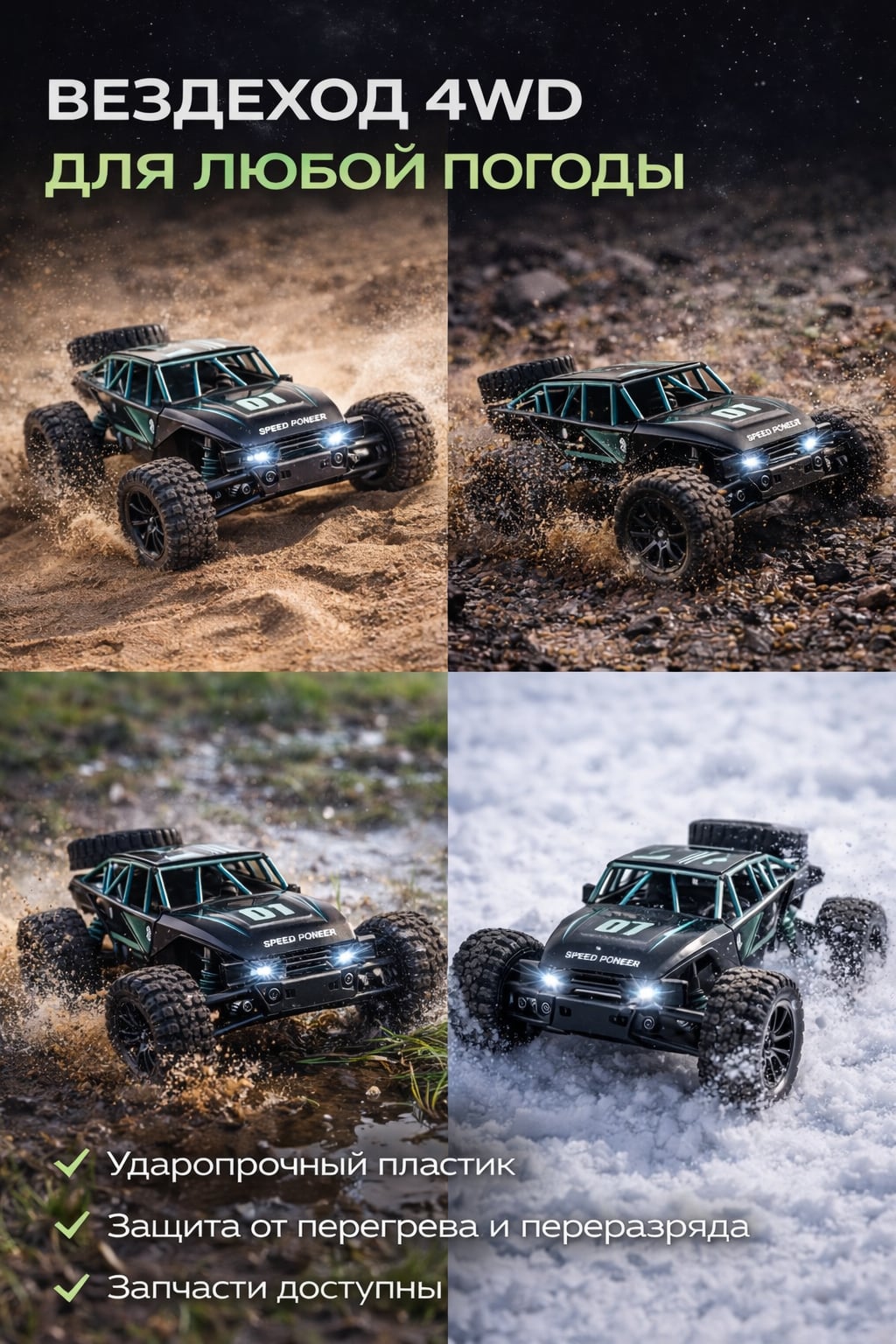 Машинка на радиоуправлении багги 4WD для мальчиков