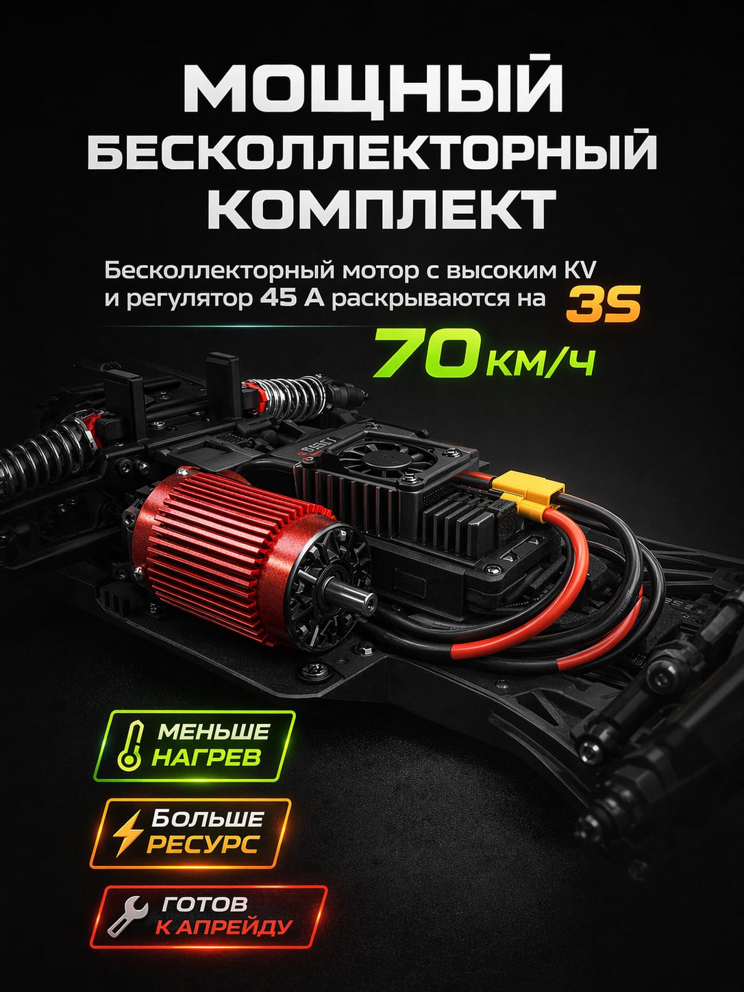 Машина на пульте управления багги монстр трак 70 км/ч
